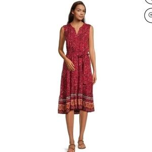 beachlunchlounge Women's Cottagecore Sleeveless Belted Dress, Size M